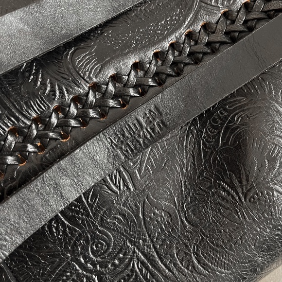 Rare True Vintage 70's Genuine Leatherwork Black Western Satchel Backpack Mexico - Picture 9 of 10